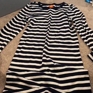 Black and white stripped long sleeve dress
